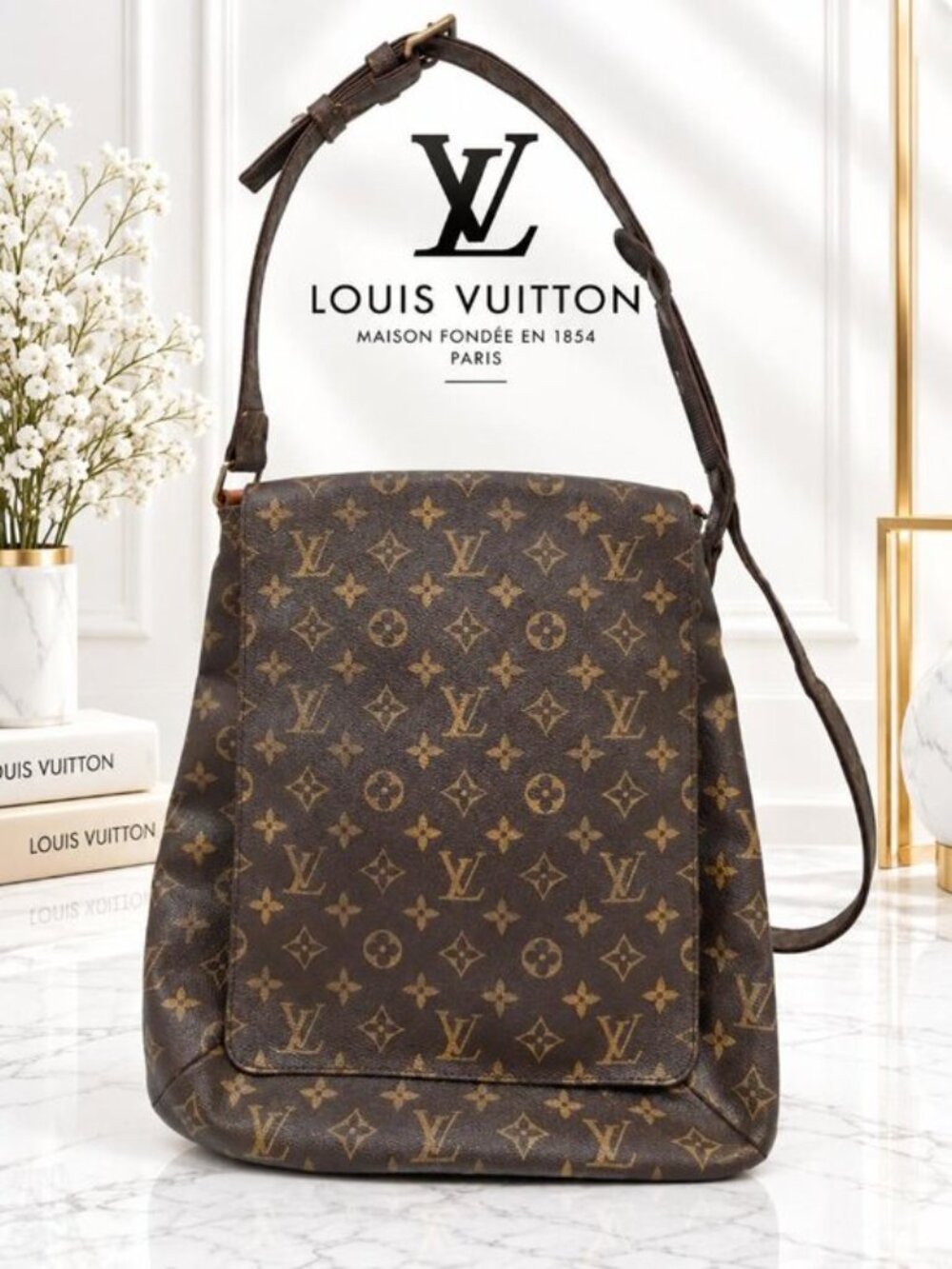 Authentic Louis Vuitton Musette Salsa Monogram Canvas Crossbody Bag